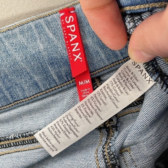 SPANX Jeggings Skinny Jeans Light Wash Blue Denim Size Medium M - Picture 8 of 11